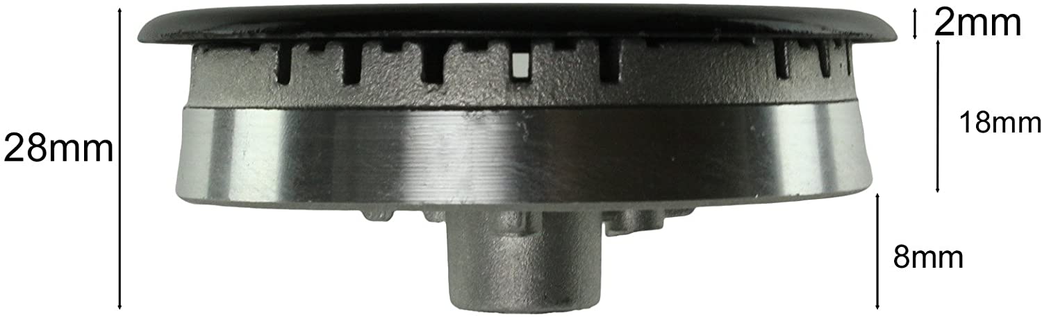 Gas Stove Cooktop Burner Wok Burner Oven Cooker Hob Gas Burner Crown & Flame Cap Kit ( Small, 2 Medium & Large, 55mm - 100mm) Spare Parts Accessory Replacement